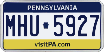 PA license plate MHU5927
