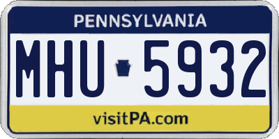PA license plate MHU5932