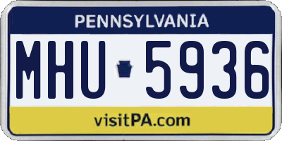 PA license plate MHU5936