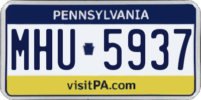 PA license plate MHU5937