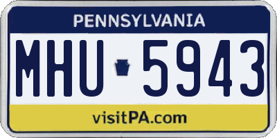 PA license plate MHU5943