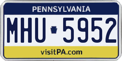 PA license plate MHU5952
