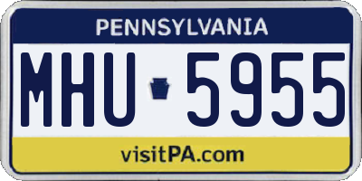 PA license plate MHU5955