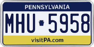 PA license plate MHU5958