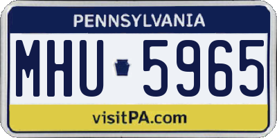PA license plate MHU5965