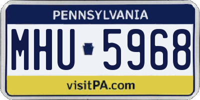 PA license plate MHU5968