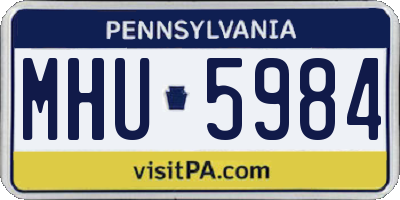 PA license plate MHU5984