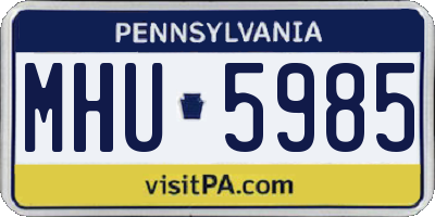 PA license plate MHU5985