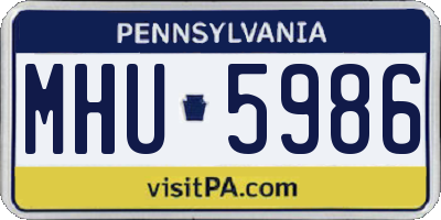 PA license plate MHU5986
