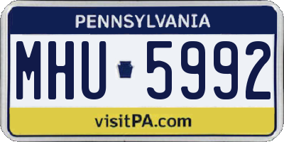 PA license plate MHU5992