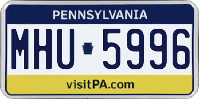 PA license plate MHU5996