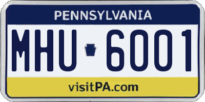 PA license plate MHU6001