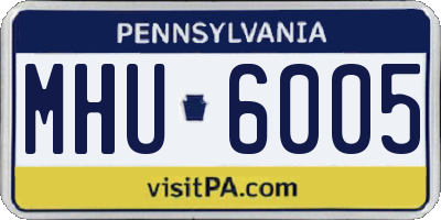 PA license plate MHU6005