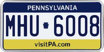 PA license plate MHU6008