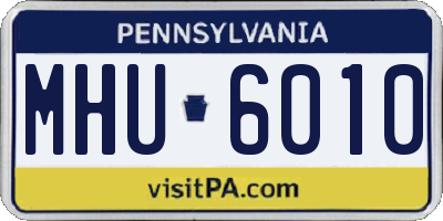PA license plate MHU6010