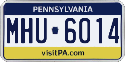 PA license plate MHU6014
