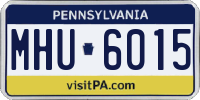 PA license plate MHU6015