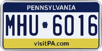 PA license plate MHU6016