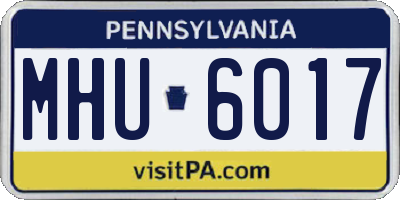 PA license plate MHU6017