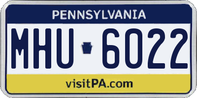 PA license plate MHU6022
