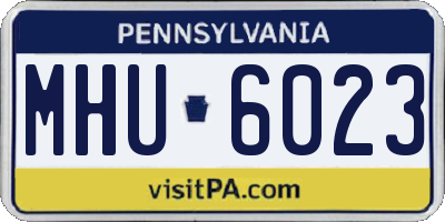 PA license plate MHU6023
