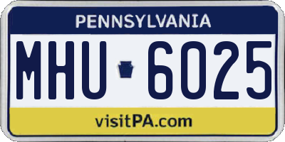 PA license plate MHU6025