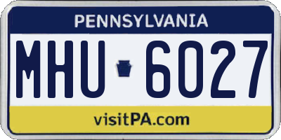 PA license plate MHU6027