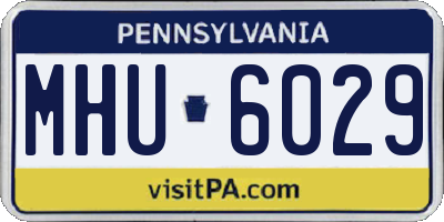 PA license plate MHU6029