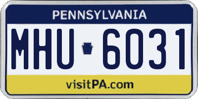 PA license plate MHU6031