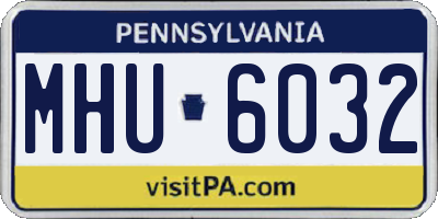 PA license plate MHU6032