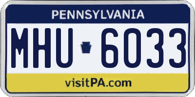 PA license plate MHU6033