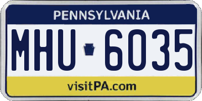 PA license plate MHU6035