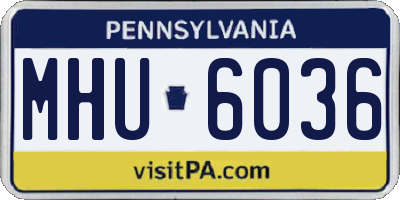 PA license plate MHU6036