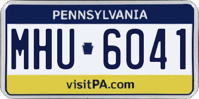 PA license plate MHU6041