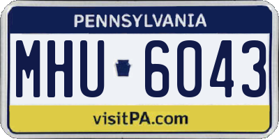 PA license plate MHU6043