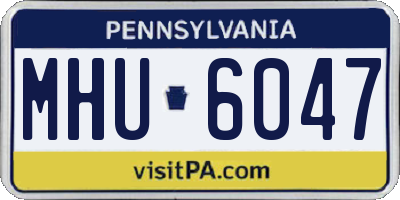 PA license plate MHU6047