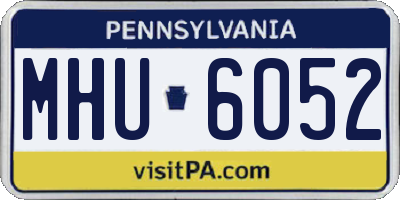 PA license plate MHU6052