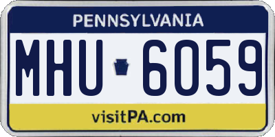 PA license plate MHU6059
