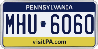 PA license plate MHU6060
