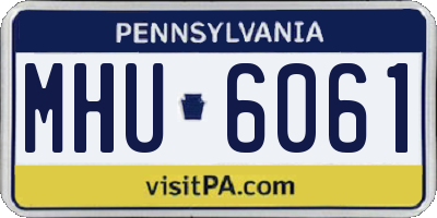 PA license plate MHU6061