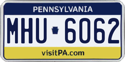 PA license plate MHU6062