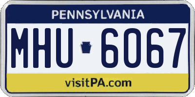 PA license plate MHU6067