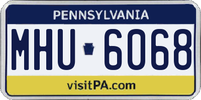 PA license plate MHU6068