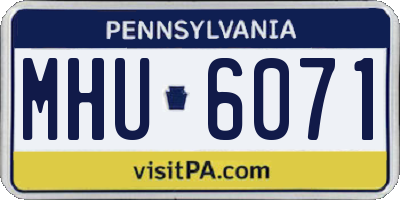 PA license plate MHU6071
