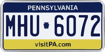 PA license plate MHU6072