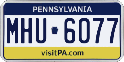 PA license plate MHU6077
