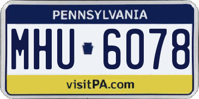 PA license plate MHU6078