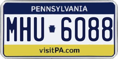 PA license plate MHU6088