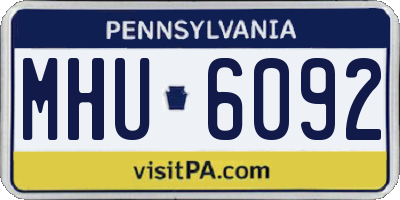 PA license plate MHU6092