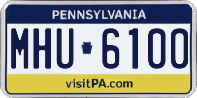 PA license plate MHU6100